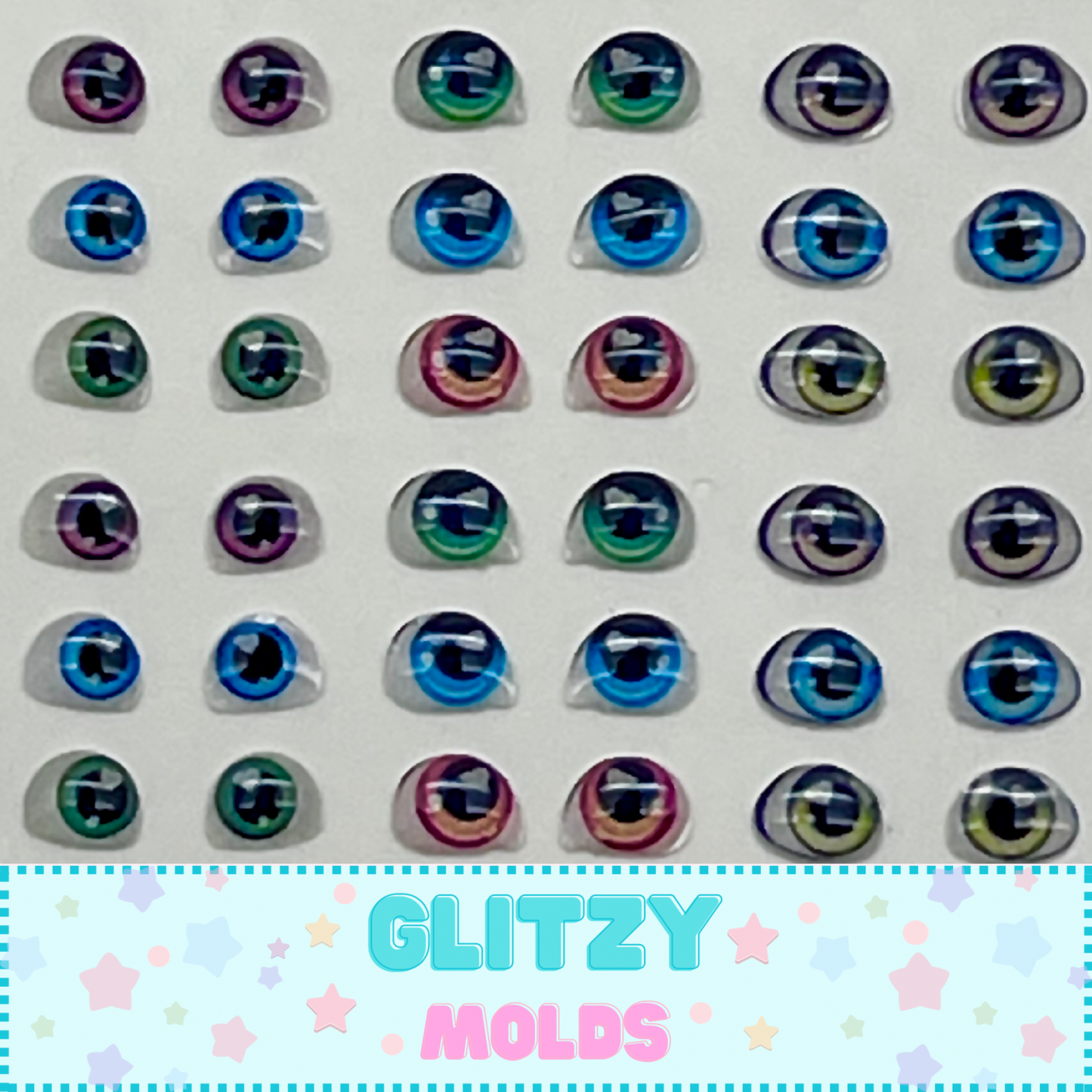 3D eye Decals, 3D eye stickers, 4mm, Ojitos 3D Resinados,