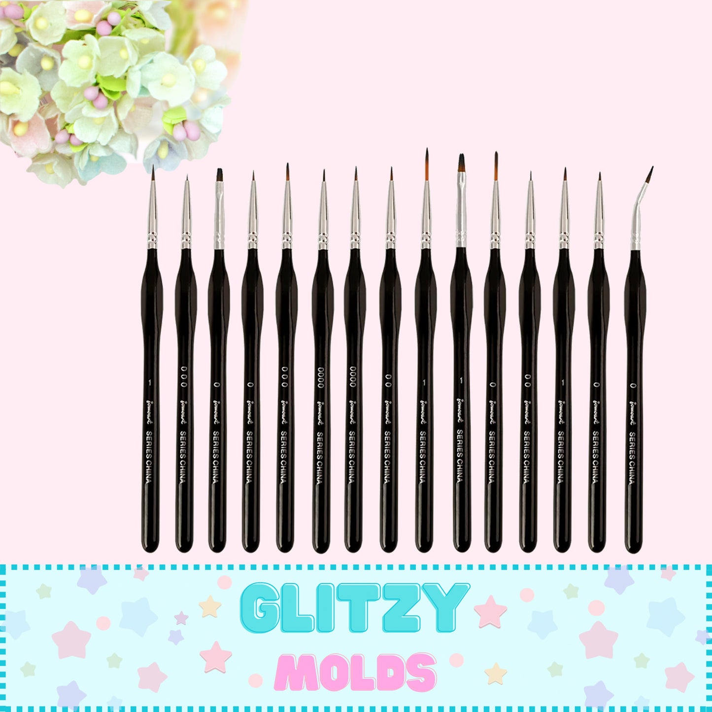 15 Piece Deluxe Liner Brushes, Pinceles Liners, Set de 15 piezas