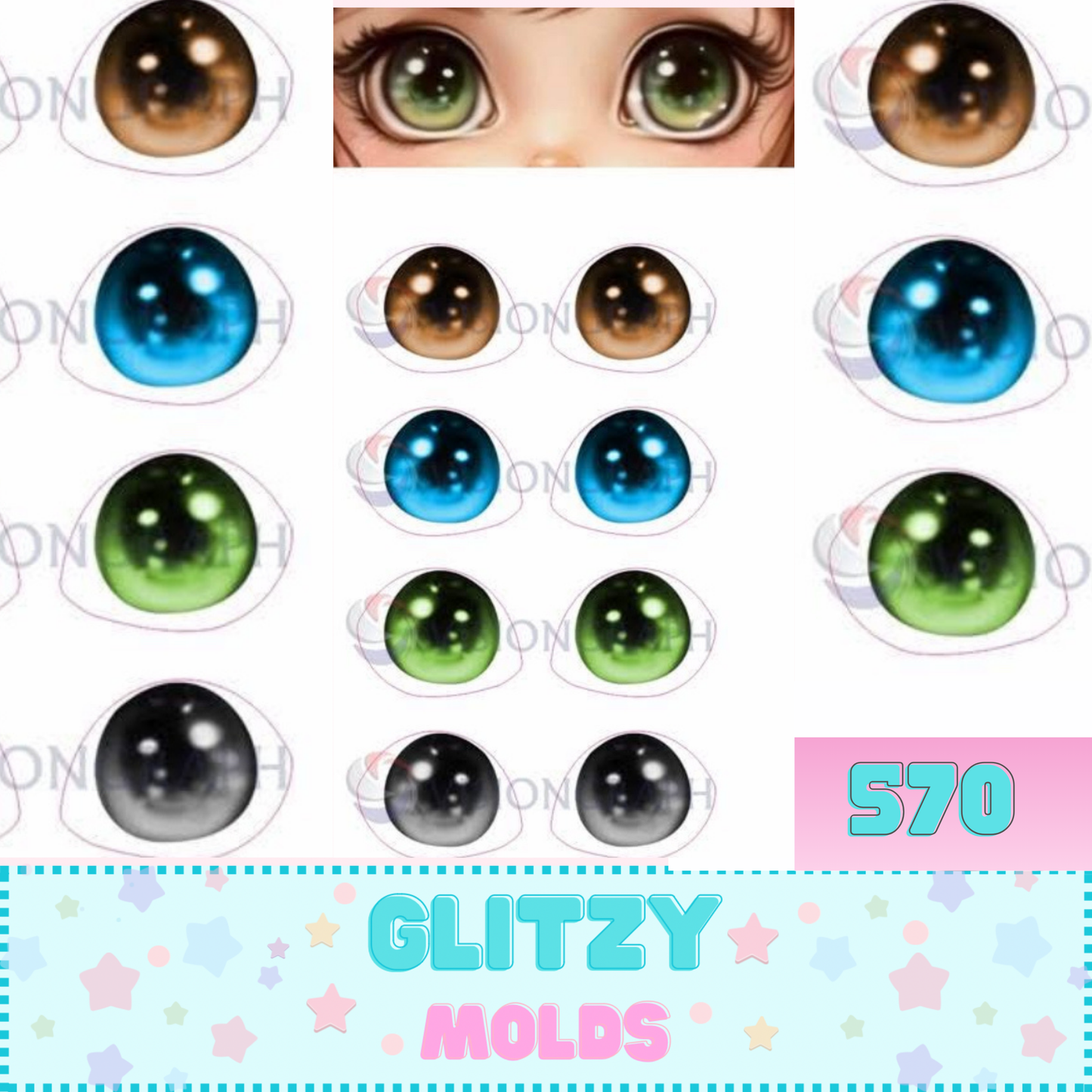 3D Eye Stickers, 5mm, Self Adhesive VG-570