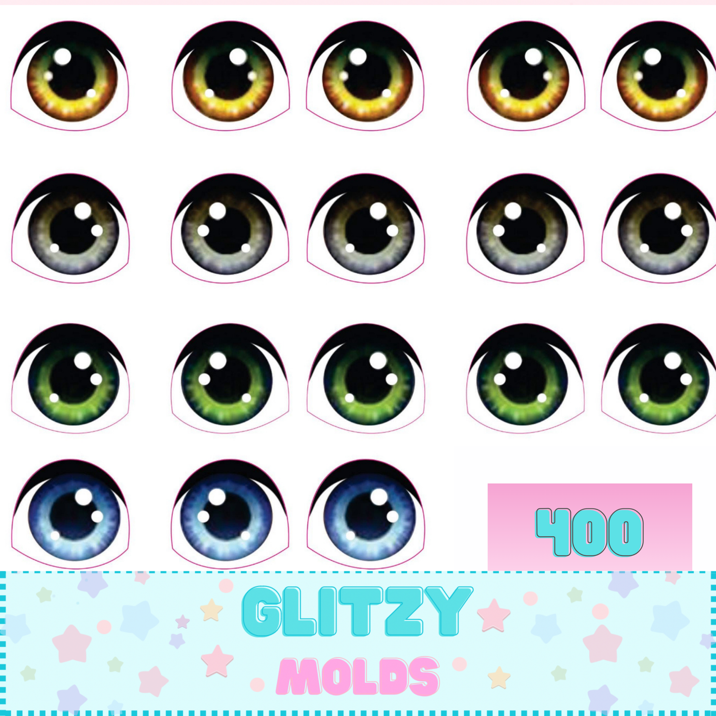 3D Eye Stickers, 5mm, Self Adhesive Decals VG-400