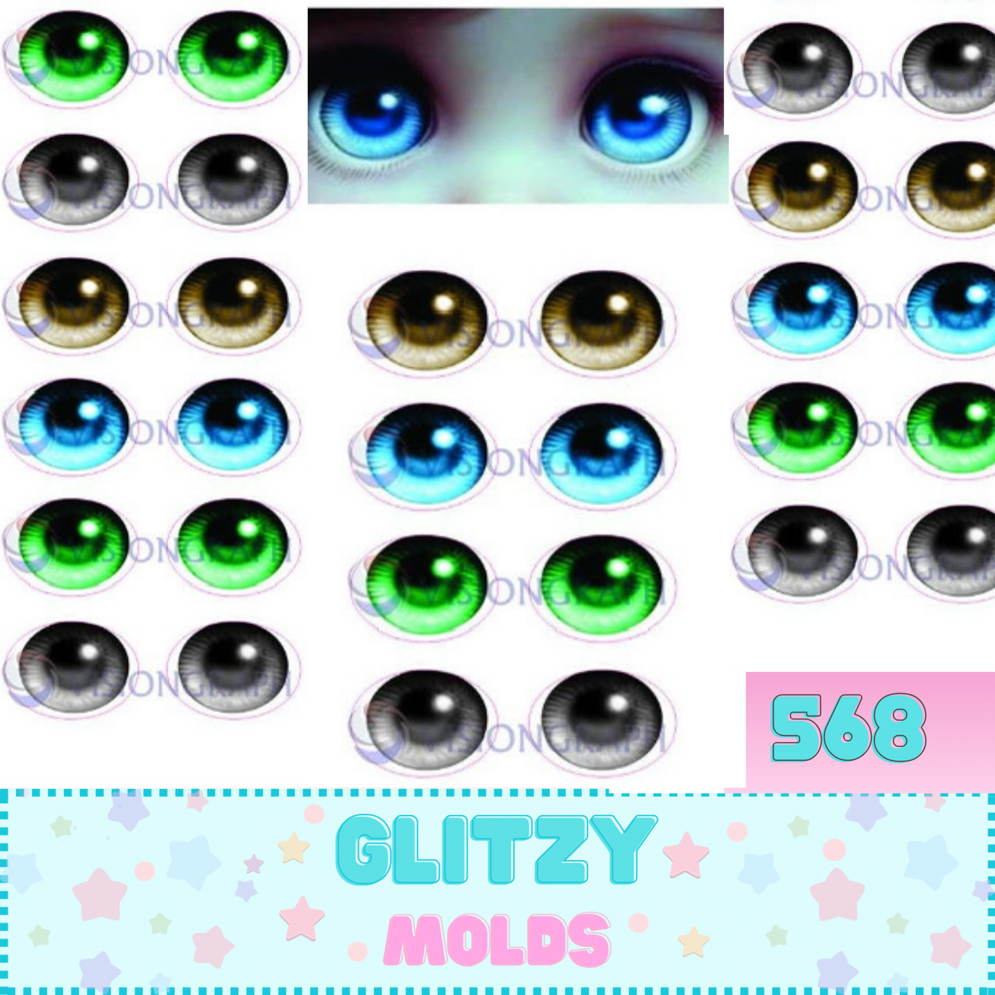 3D Eye Stickers, 5mm, Self Adhesive VG-568