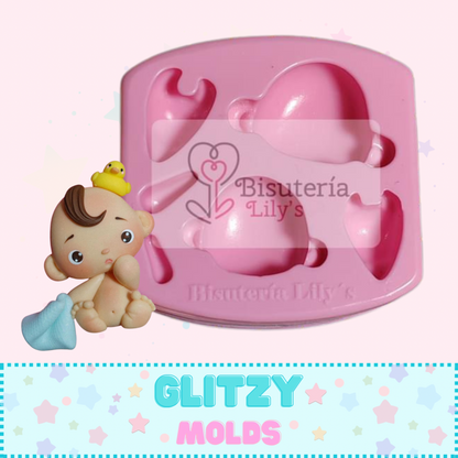 Molde Pequeñines, Mini bebes, Moldes para Porcelana Fría, Moldes de Bisuteria Lily's BL-25-9