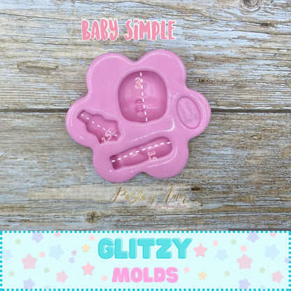 Basic Baby Silicone Mold, Molde Baby Simple, Doll Applique Mold MB #65