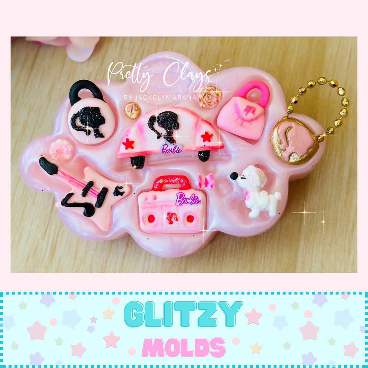 Barbie Complements Mold, Molde Complementos Barbie de Pretty Clays Molds