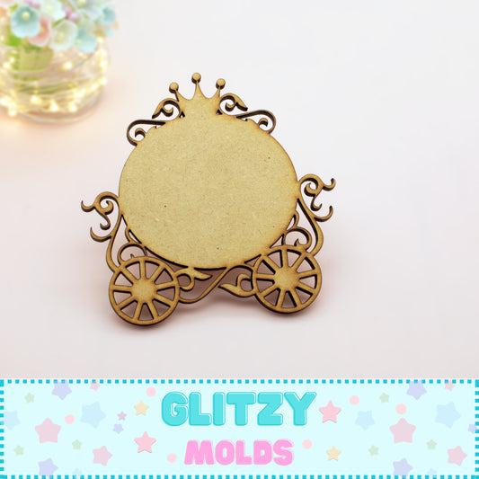 3 inch Ornate Wood Carriage Frame, Carruaje en MDF de 3 pulgadas CMF-Carruaje