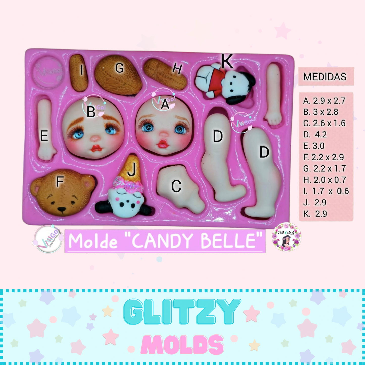 Candy Belle, Doll Silicone Mold, Fascinación Collection by Vango VG-CB5