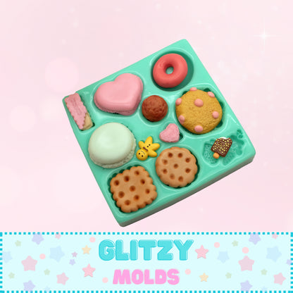 Macaroons and Treats, Silicone Mold, Cold Porcelain Mold, Molde de Macarones y Galletitas GM-DM3