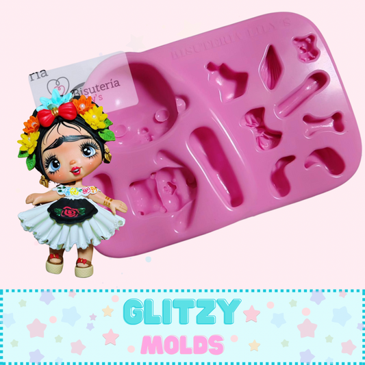 Molde Ternurita, Moldes para Porcelana Fría, Moldes de Bisuteria Lily's BL-25-2