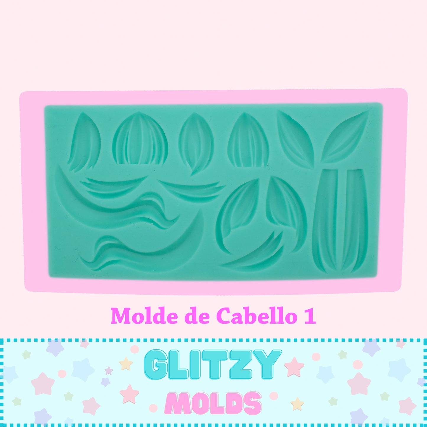 Hair Styles Silicone Mold, Molde de Cabellos GM-3-24-1