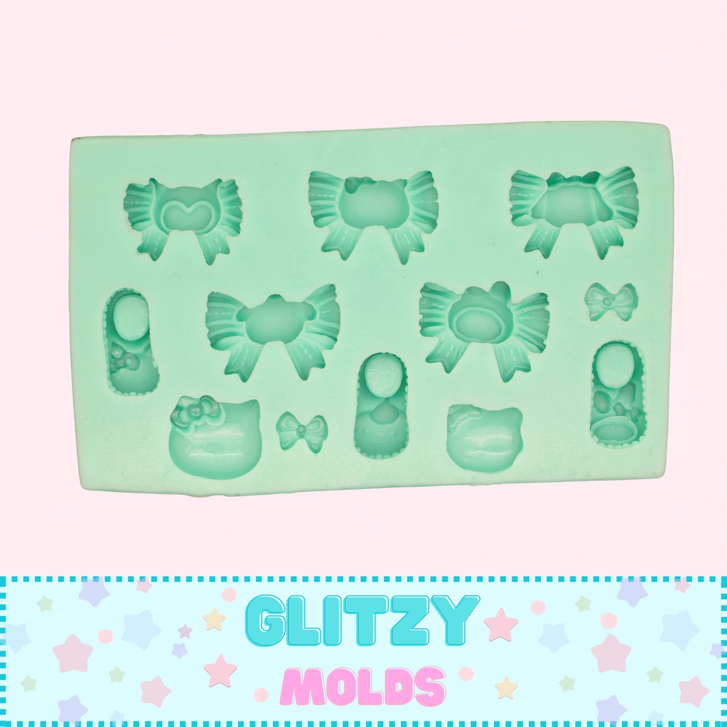 Kawaii Mini Bows, Silicone Mold, Molde Moñitos Kawaii, Molde de Silicon para porcelana fria  GM-2.27-3