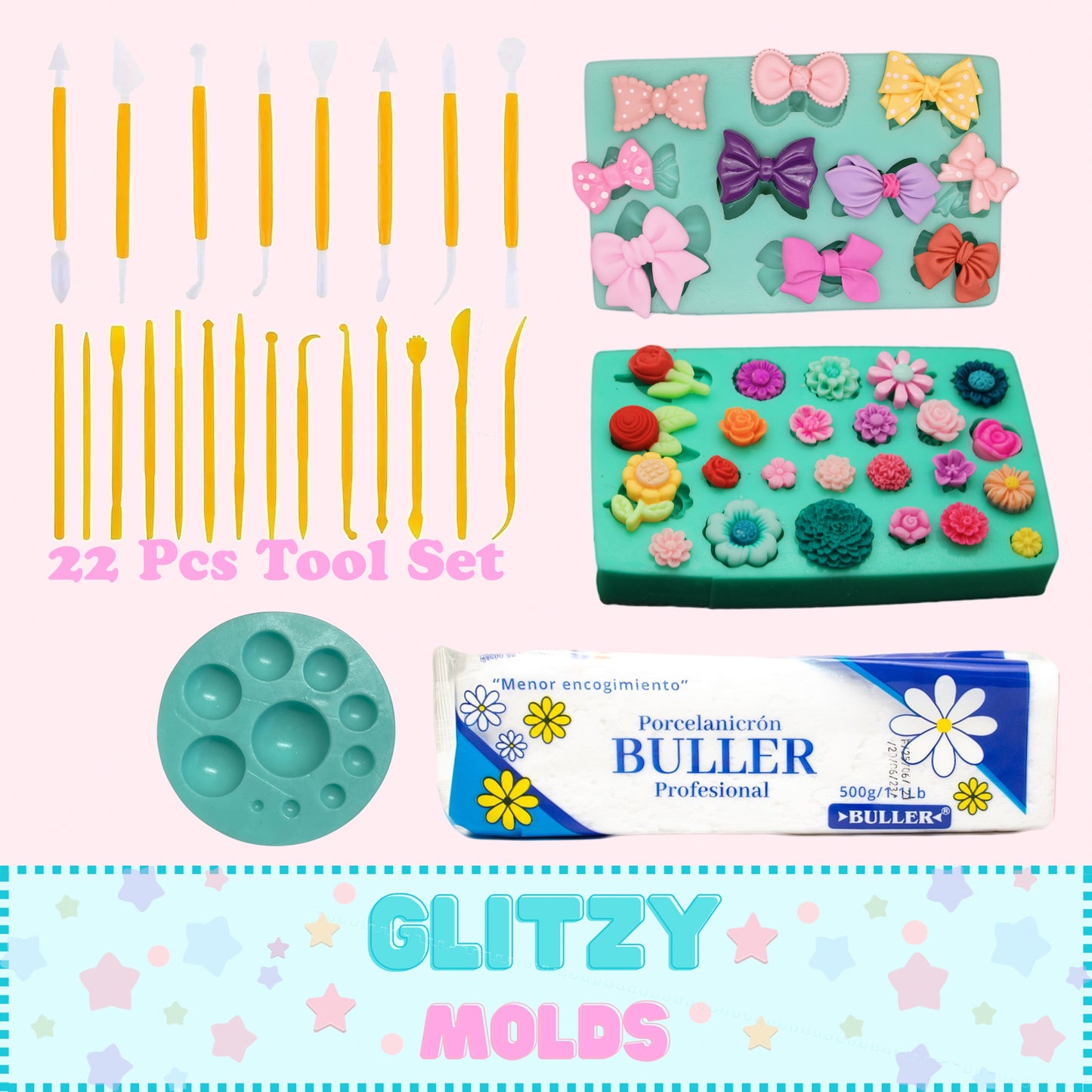 Basic Accessories Kit, Beginners Clay Starter Kit, Kit Accesorios y Herramientas Basicas GM-Kit 15