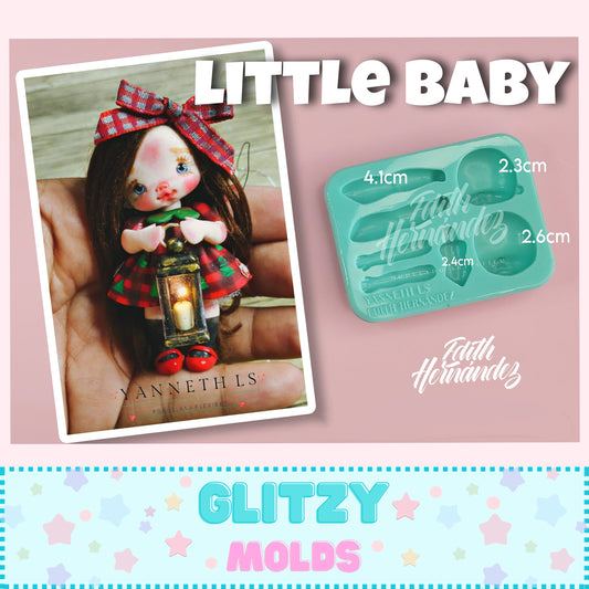 Molde Little Baby, Molde de Silicon para Porcelana Fria, Molde Little Baby de Yanneth LS