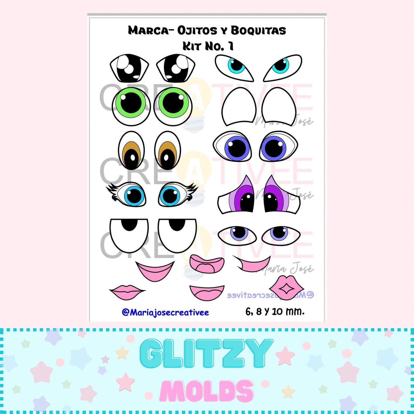 Acrylic Eye Stamps Kit 1, Marca Ojitos Kit 1