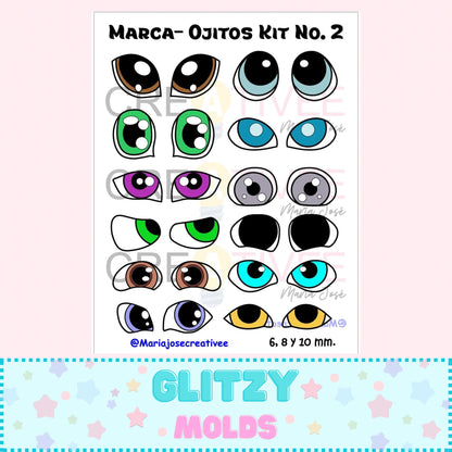 Acrylic Eye Stamps Kit 2, Marca Ojitos Kit 2