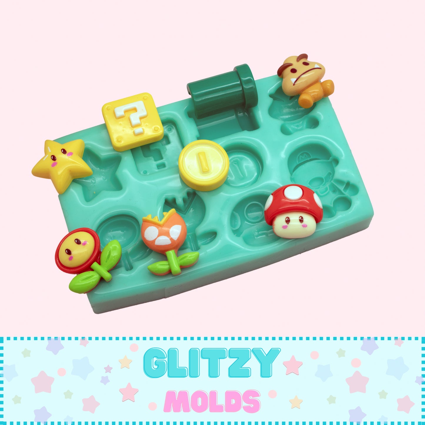 Mini Mario Accessories, Silicone Mold, Molde Mini Accesorios de Mario, –  Glitzy Molds