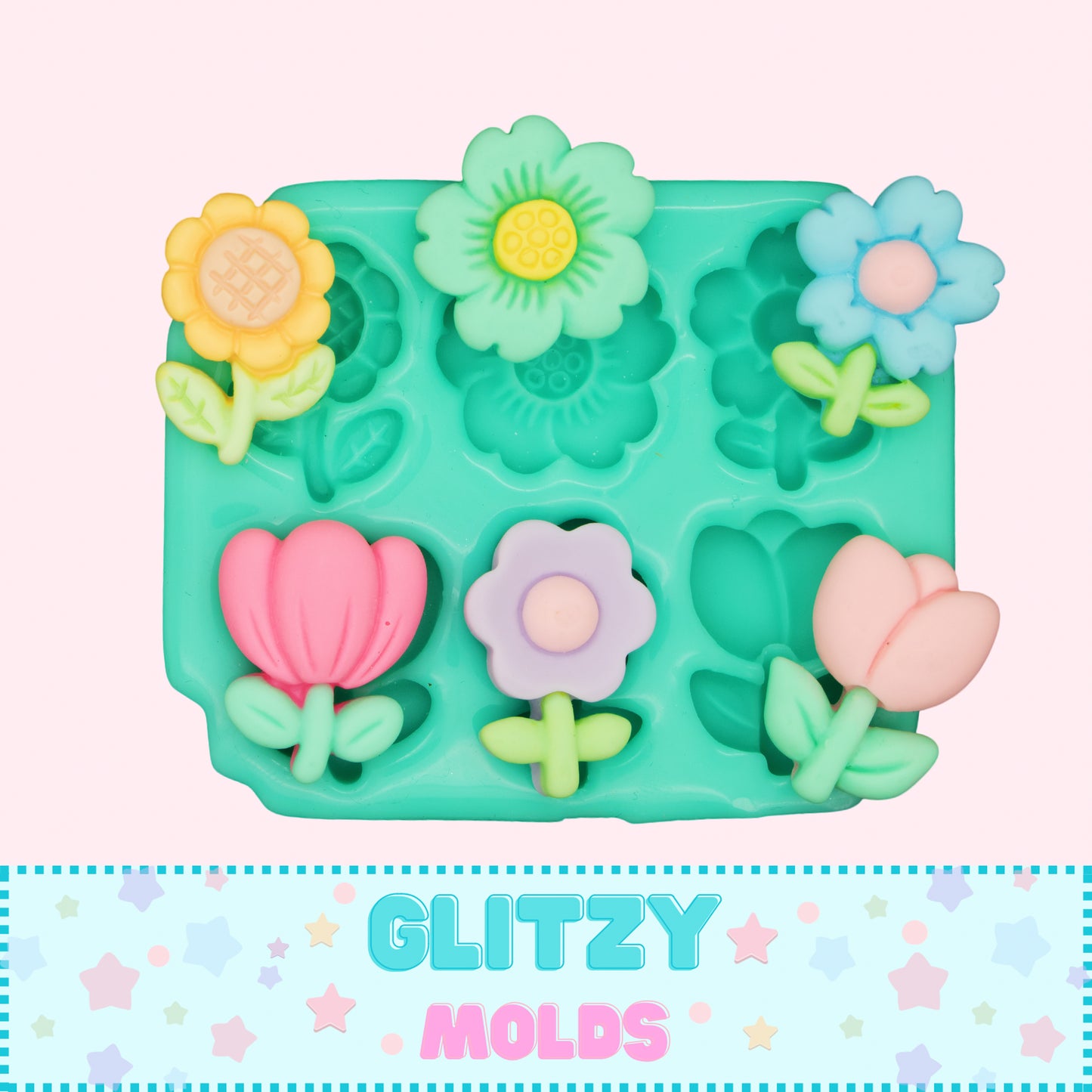 Flowers Silicone Mold, Mini Molde Florecitas, Molde de Silicon para porcelana fria  GM-7.27.4