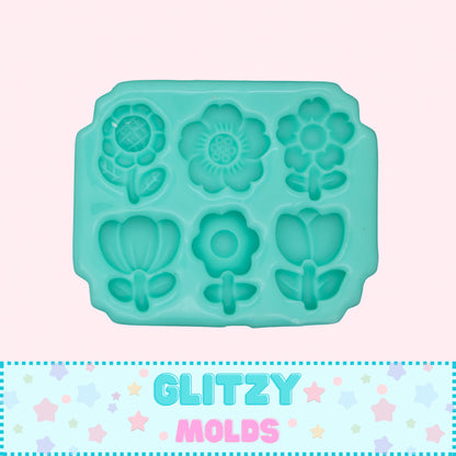 Flowers Silicone Mold, Mini Molde Florecitas, Molde de Silicon para porcelana fria  GM-7.27.4