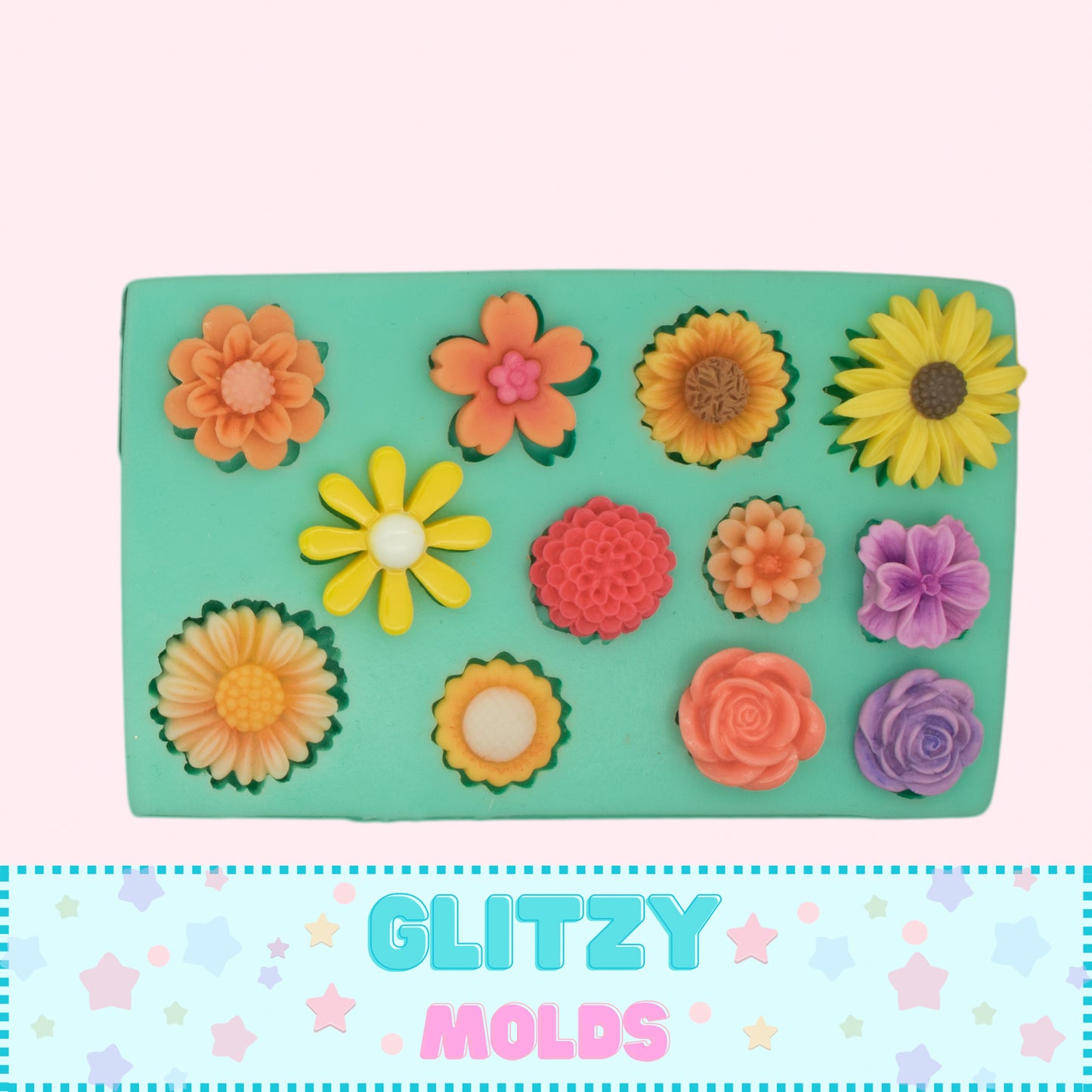 Flower Collection 2, Silicone Mold, Molde Florecitas, Molde de Silicon para porcelana fria  GM-7.27.2