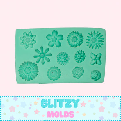 Flower Collection 2, Silicone Mold, Molde Florecitas, Molde de Silicon para porcelana fria  GM-7.27.2