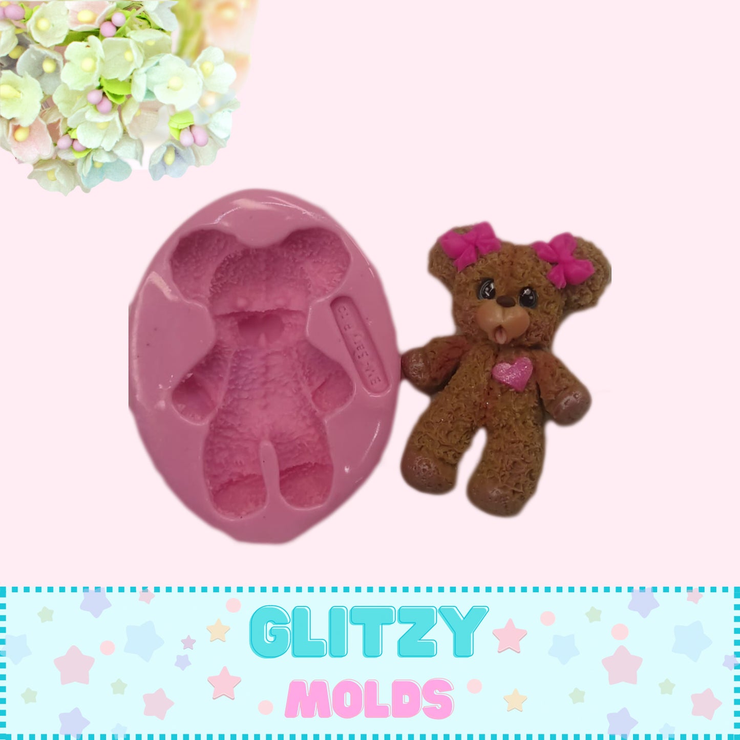 Cute Mini Bear Mold, Molde Mascotas de Princesas, Molde de Mini Bear Mari Garcia