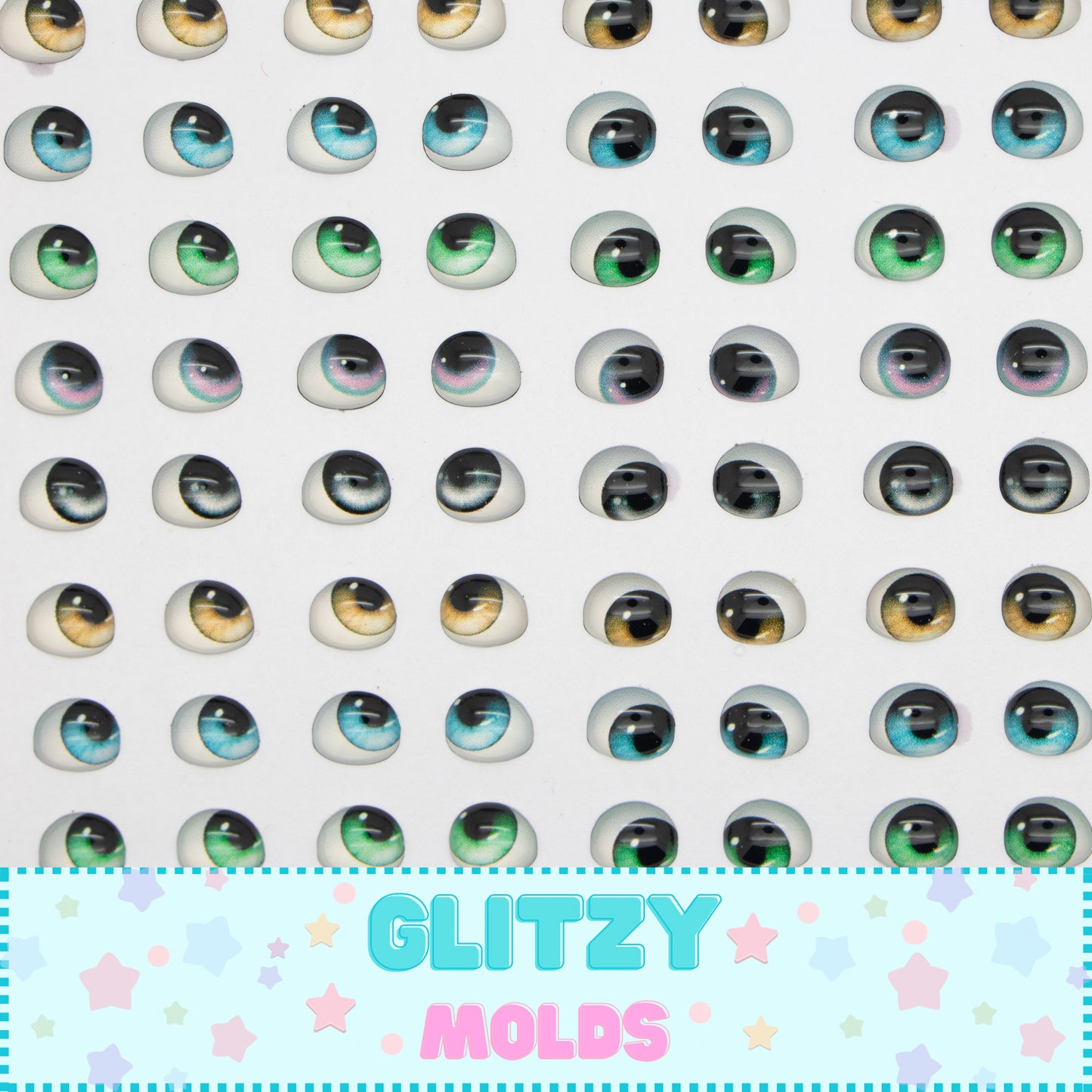 3D Eye Decals, 3D Resin Domed Stickers, Full Sheet, 5mm or 6mm, Ojitos 3D Resinados, Hoja Entera, Arte de Marci, ADM-51