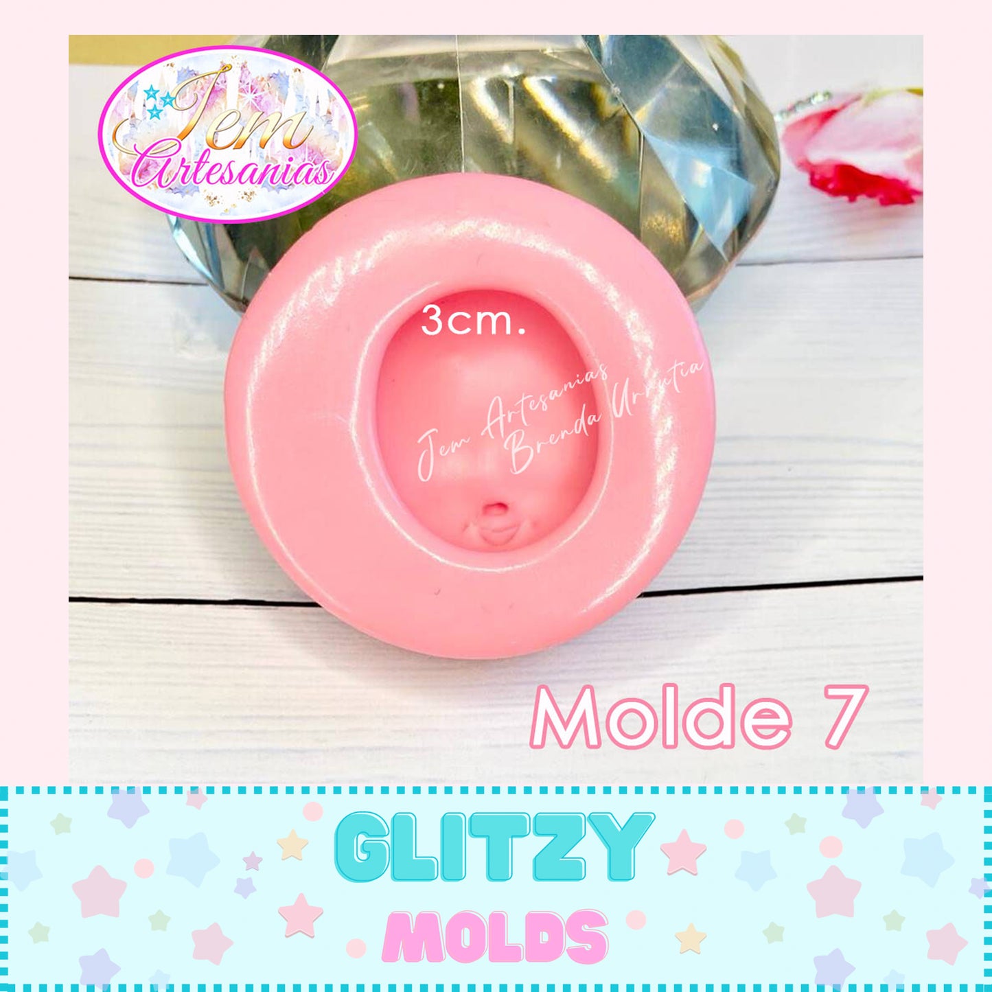 Cute Doll Face Silicone Mold, Molde de Carita, Jem Artesianas Molde #7