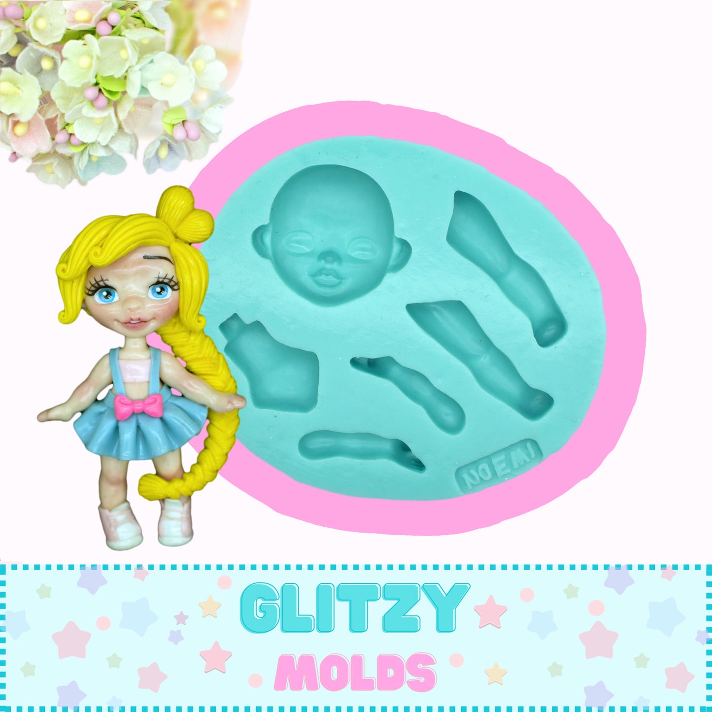 Amaris Mold, Doll Applique Silicone Mold, Molde Amaris de Noemi Hernandez NH-42