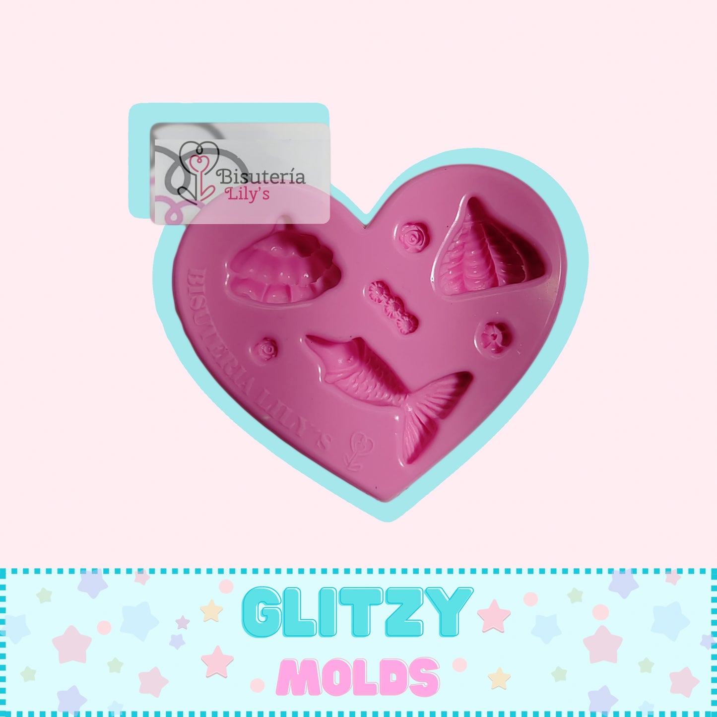 Molde Corazoncito, Mini Princesas, Moldes para Porcelana Fría, Moldes de Bisuteria Lily's BL-25-8