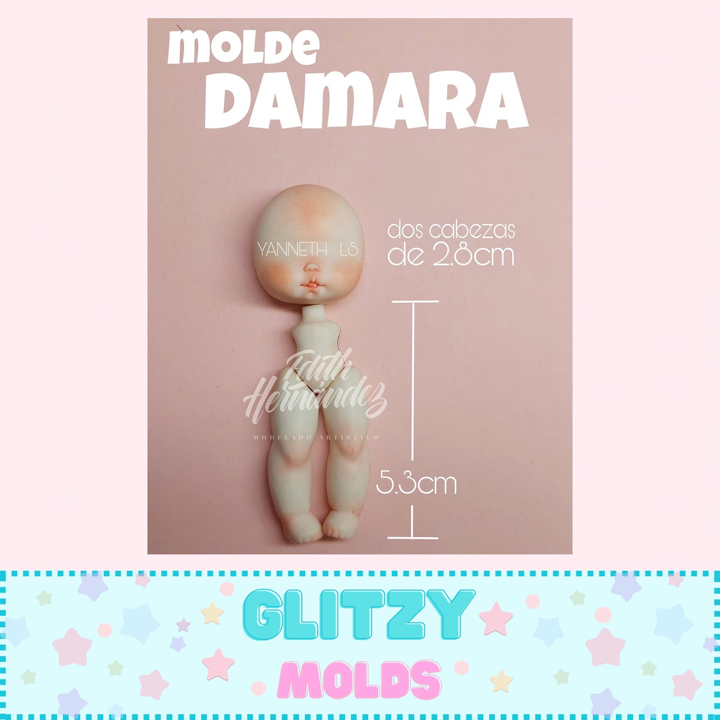 Molde Baby Damara, Molde Damara, Moldes de Silicona Edith Hernandez EH-5.23.3