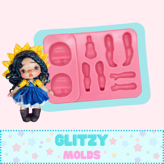 Dulce Chuequitos, Molde de Silicon, Moldes para Porcelana Fria, Molde por BABY Moñitos de Sara' Rito' BM-2