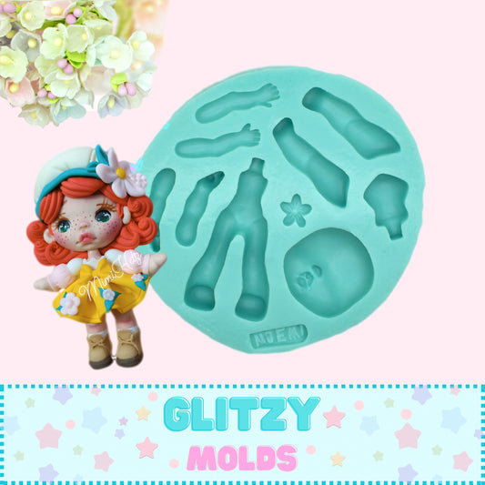 Molde Dulce Gris de Noemi Hernandez, Molde de Silicón para Apliques de Muñeca NH-40