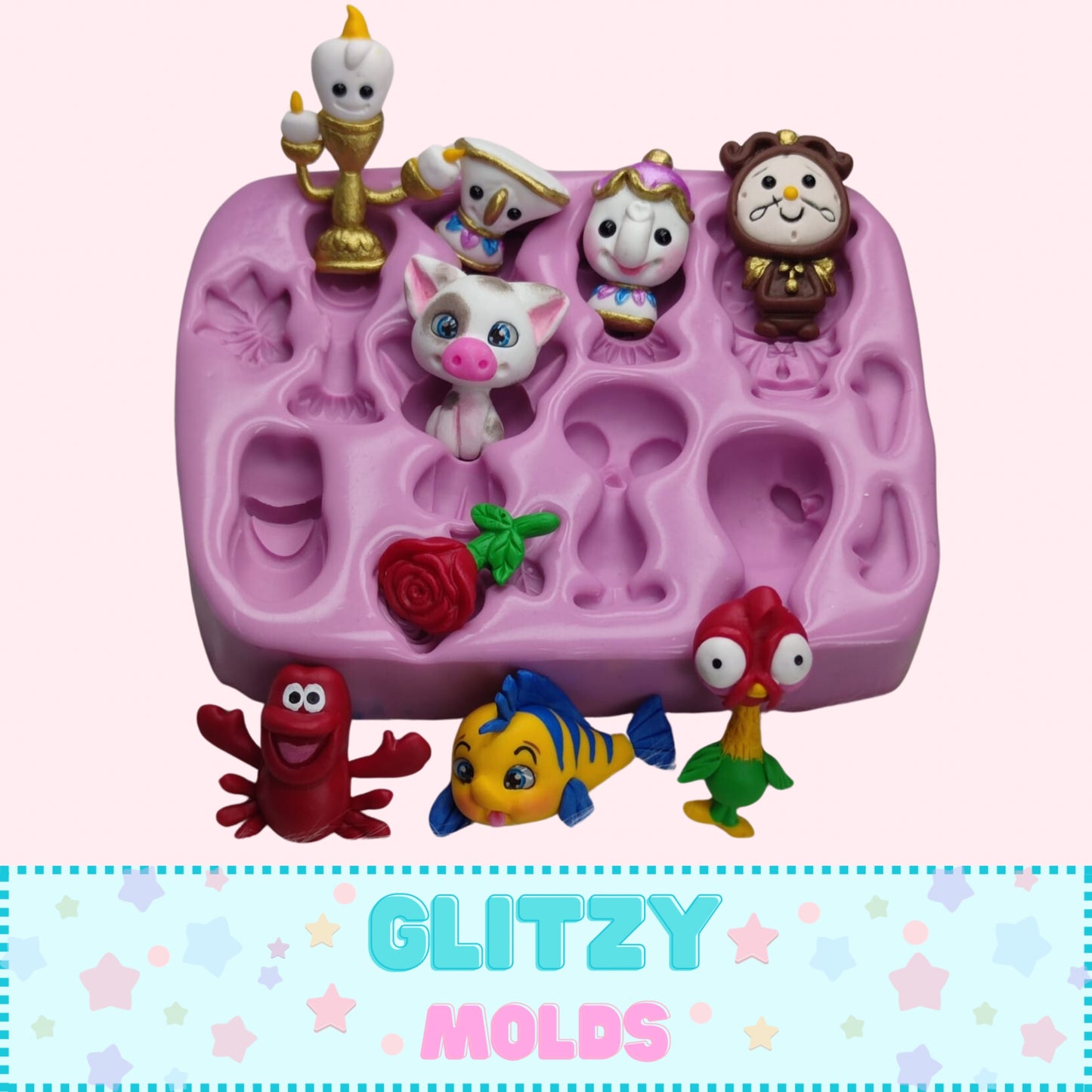 Mini Princess Complement Mold, Silicone Mold, Molde de Complementos Encanto 2 de Mari Garcia MG-D9