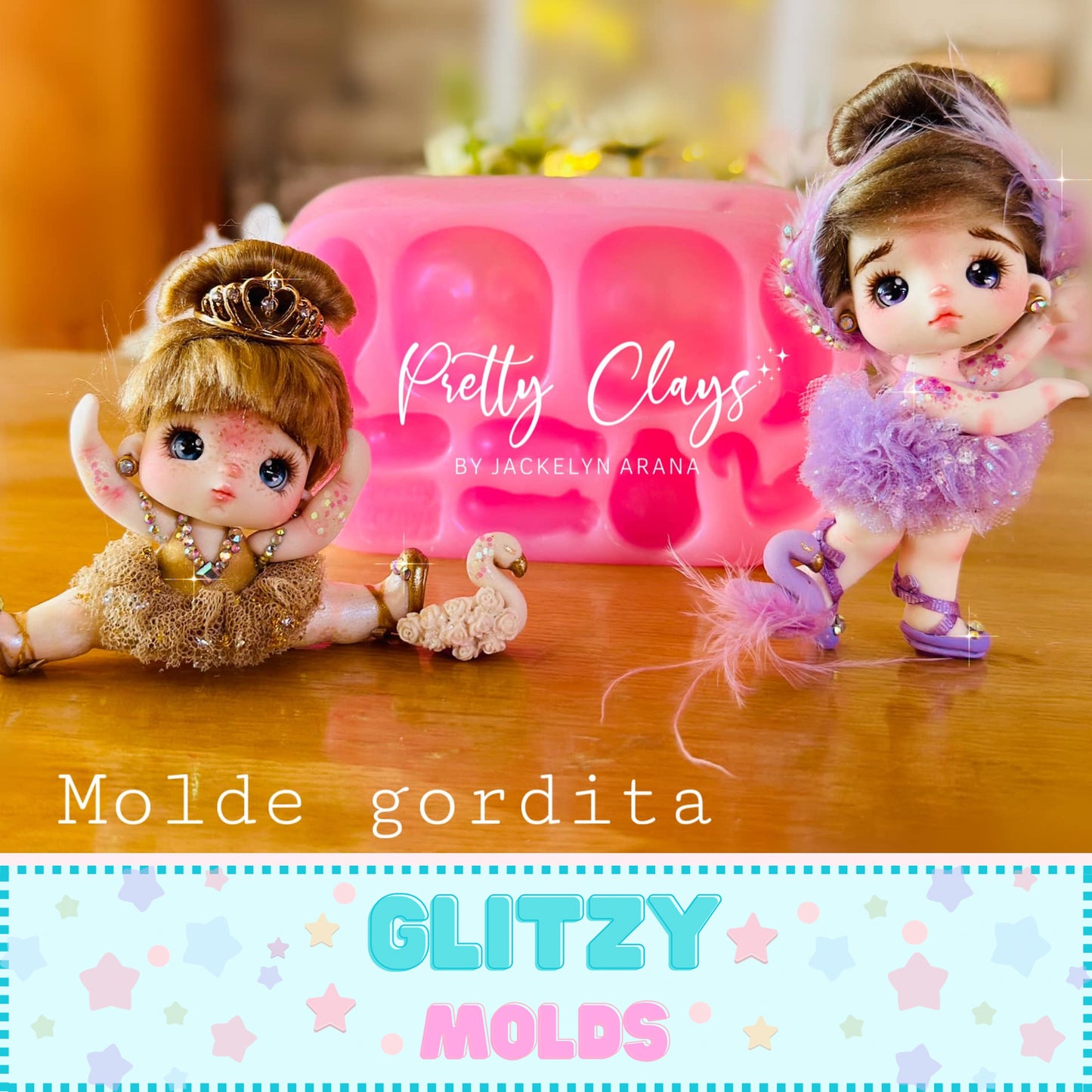 Molde Gordita, molde de silicon para muñeca, moldes Pretty Clays Molds PCM-Gordita