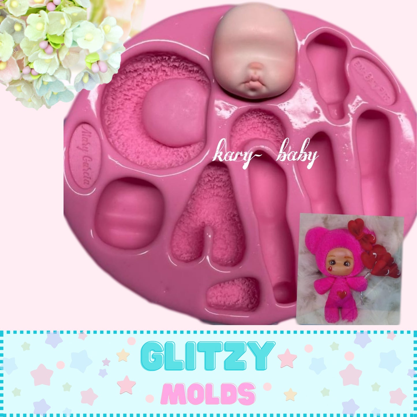 Kary Baby Doll, Silicone Mold, Molde Kary Baby de BABY Moñitos by Sara' Rito'  MG-111