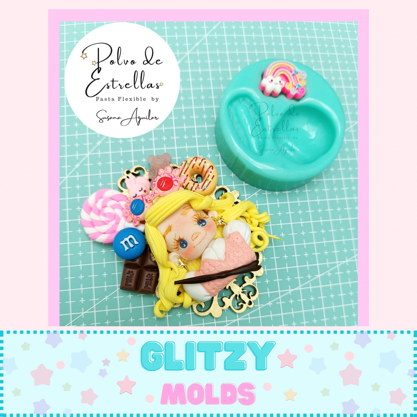 Cute Multifunctional Mold, Silicone Molds, Moldecitos Lovegood, Carita Multi Funcional de la Colección Polvo de Estrellas PdE-6