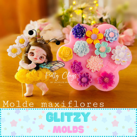 Complementos Florales, Molde de Silicon de Flores, Moldes de Silicon de Pretty Clays Molds PCM-Maxi Flores