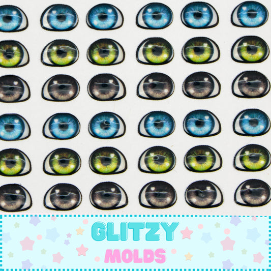 Eye Stickers, 6.7mm, 3D Resin Eyes, Ojos Resinados 3D, Ojitos Auto adheribles  GM-118