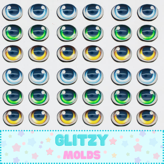 Stickers, 3D Resin Eyes, 6mm & 9mm, Ojos Resinados 3D, Ojitos Auto adheribles  GM-134