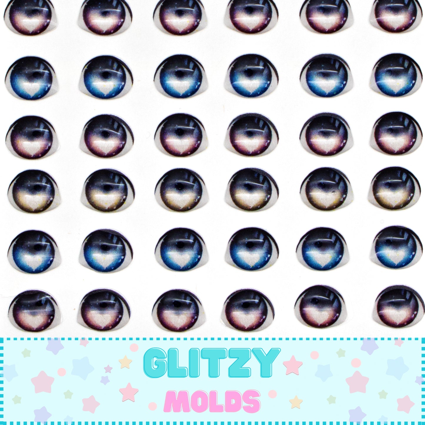 Eye Stickers, 5mm & 6mm, Ojos Resinados Auto adheribles GM-73