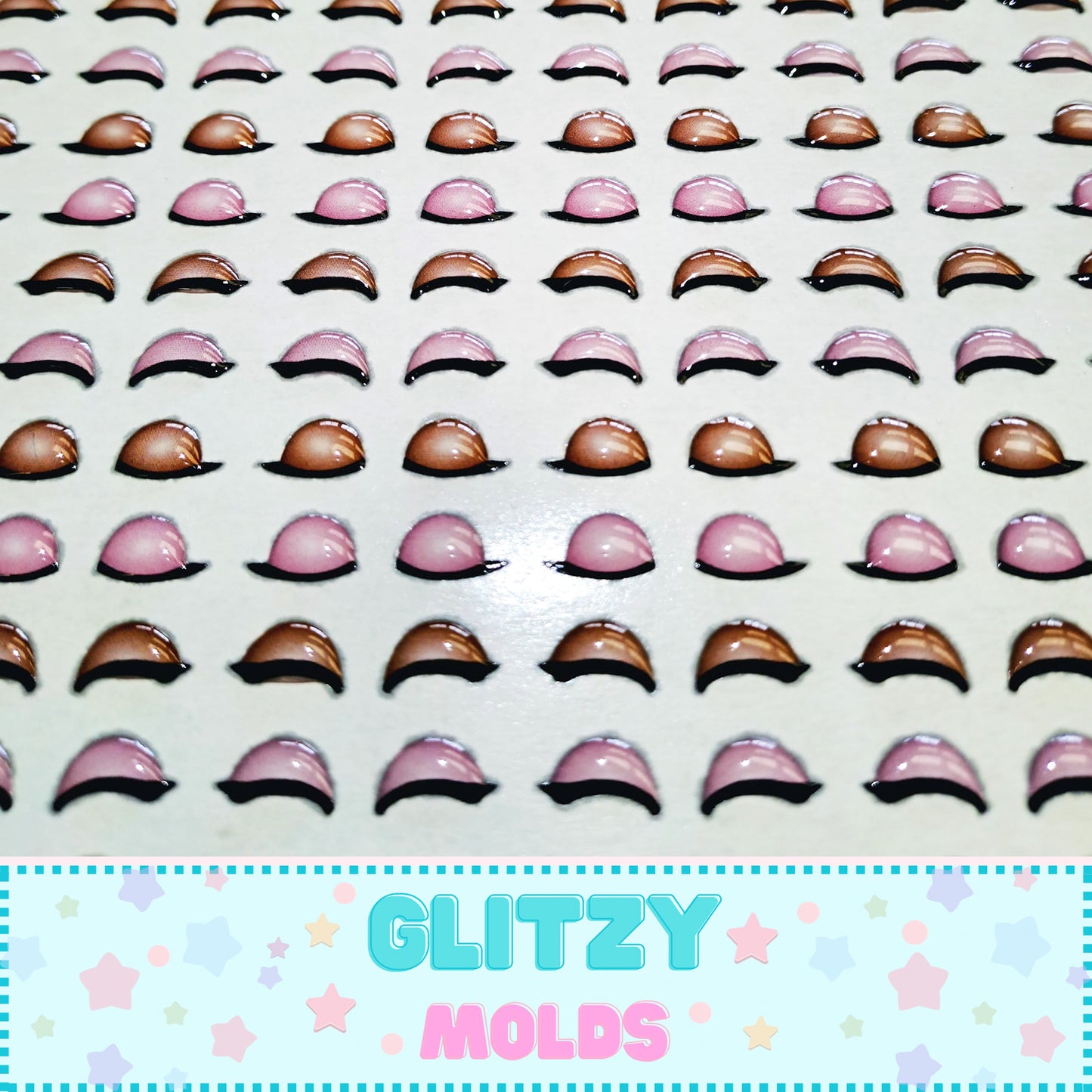 3D Eye Decals, 3D eye Mix Styles and Colors, Eyelids, 11X17 INCHES SHEET