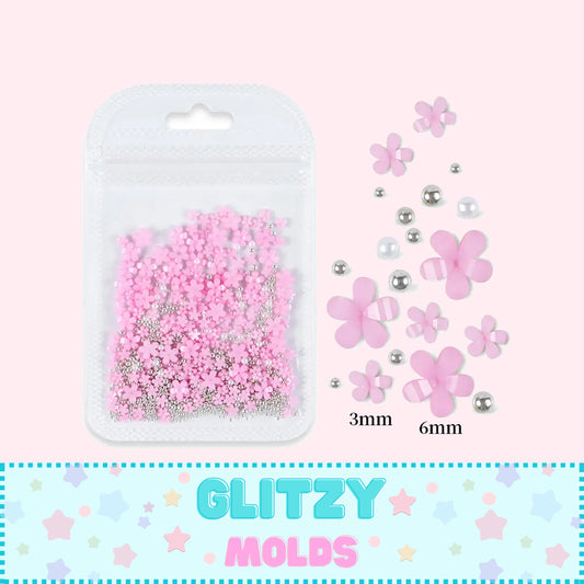 Mini Resin Pink Flowers