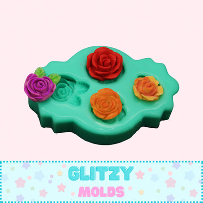 Roses Silicone Mold, Mini Molde Rosas, Molde de Silicon para porcelana fria  GM-7.27.3