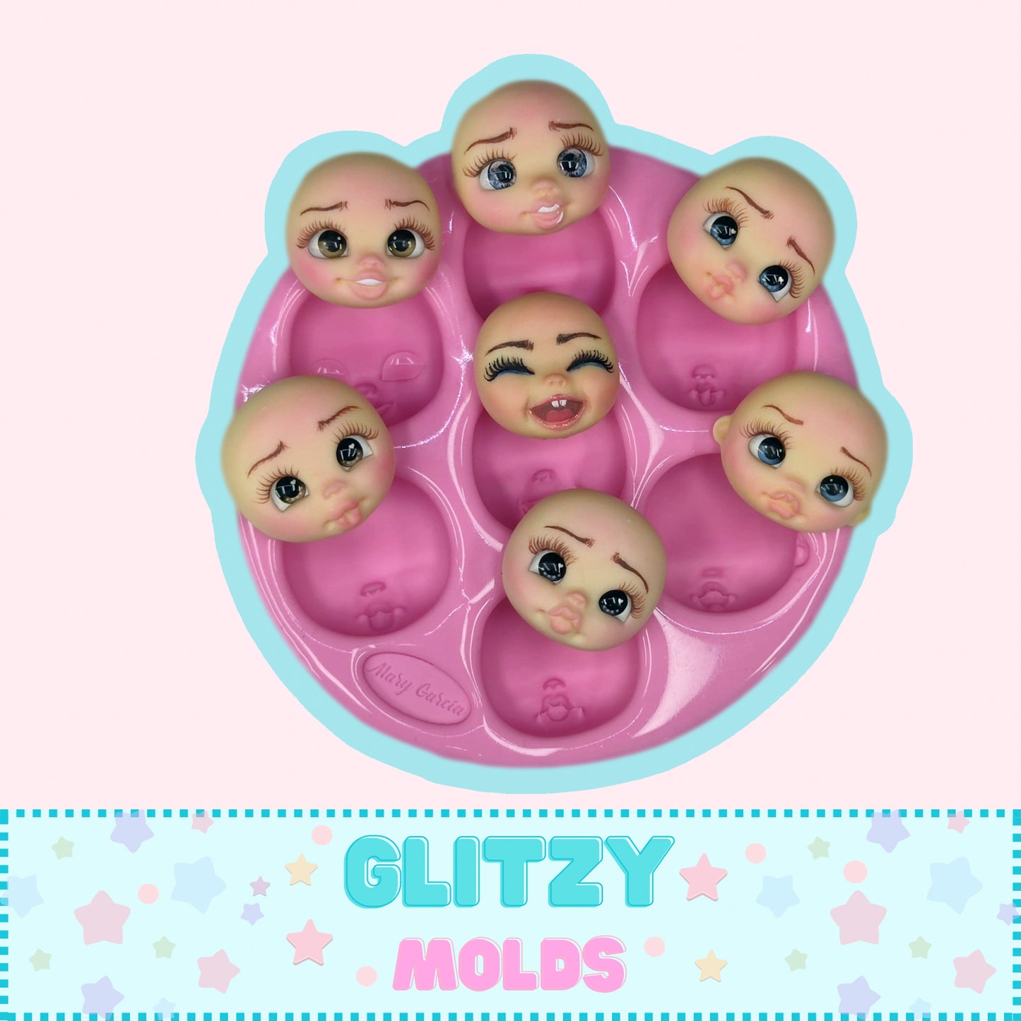 Mold Enchanting Smiles, Silicone Mold, Molde Sonrisas de Encanto de Mari Garcia MG-C1