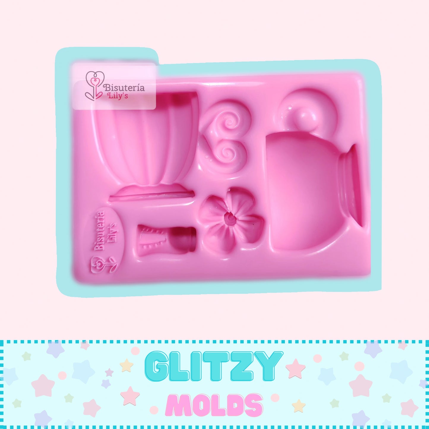 Cute Cups Mold, Silicone Mold, Molde Tacitas de Bisutería Lily's BL24-6