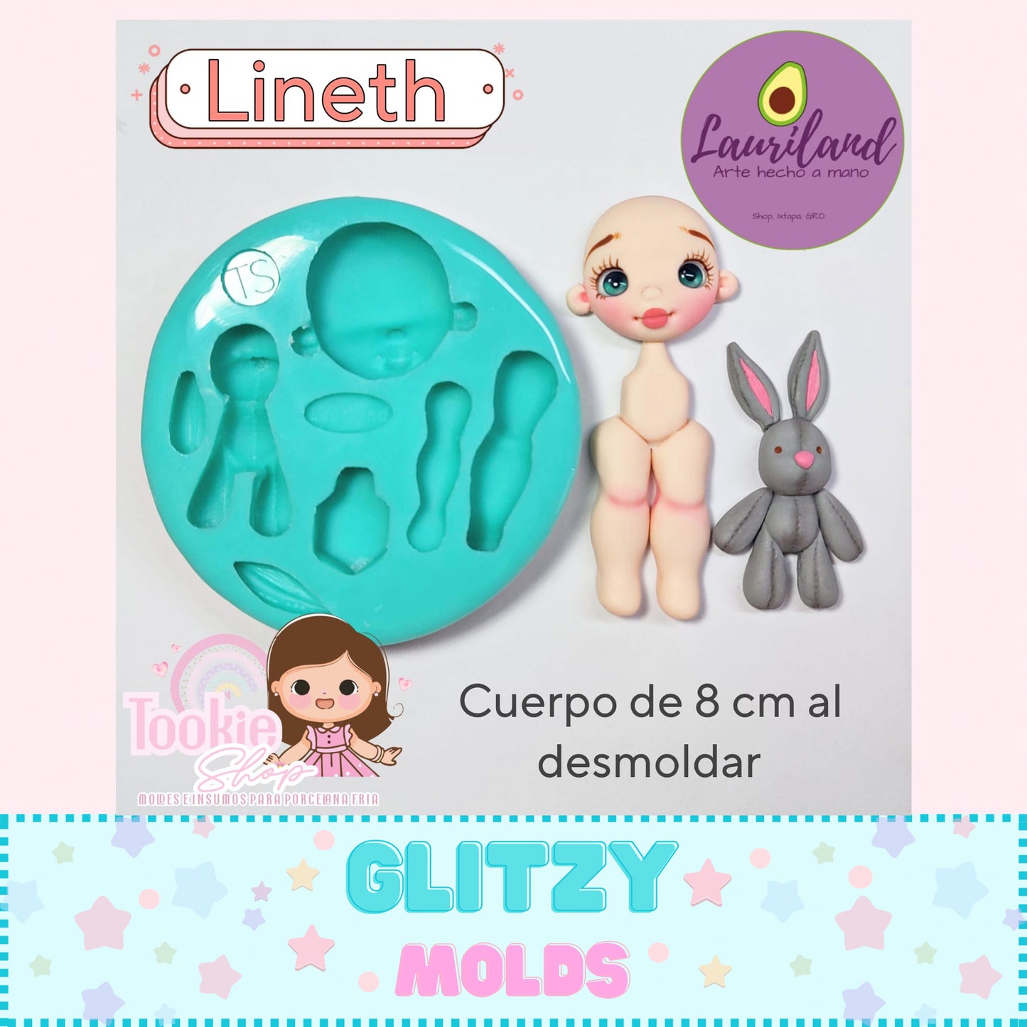 Lineth Dolls Silicone Mold, Molde Lineth de Tookie Shop TS-Lineth