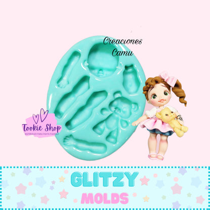 Doll Applique Silicone Mold, Molde #21 de Tookie Shop TS-21