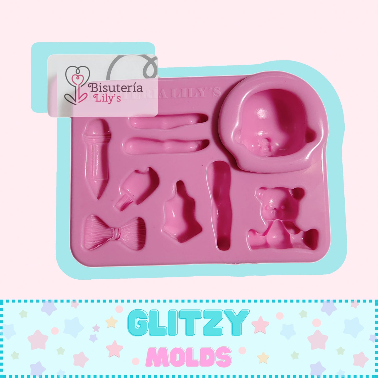 Cachetitos Doll Silicone Mold, Molds for Cold Porcelain, Molds for Clays by Bisutería Lily's  BL-25-4