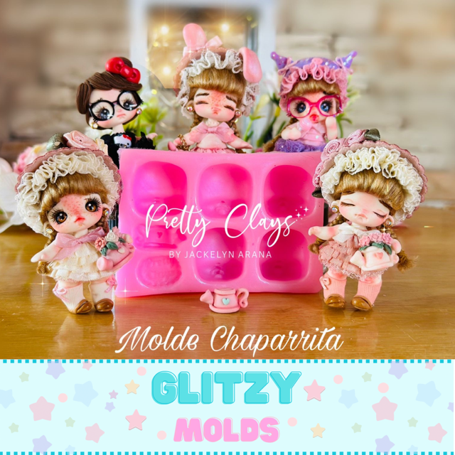 Molde Chaparrita, Molde de Silicon con diversas  Caritas, Molde de Pretty Clays Pretty-CP