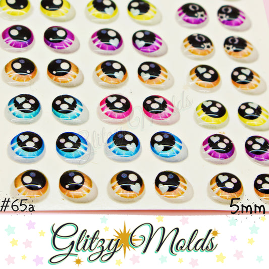 3D Eye Stickers, 5mm-6mm, Ojos Resinados, Ojitos Auto adheribles GM-65