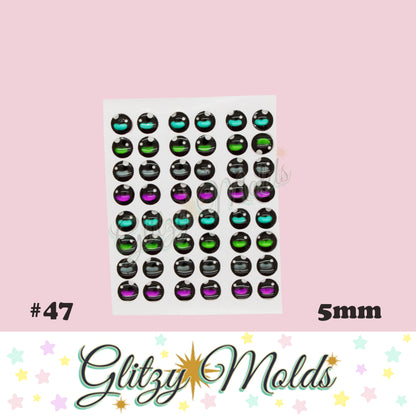 3D Eye Stickers, 5mm 3D Resin Eyes, Ojos Resinados, Ojitos Auto adheribles GM-47